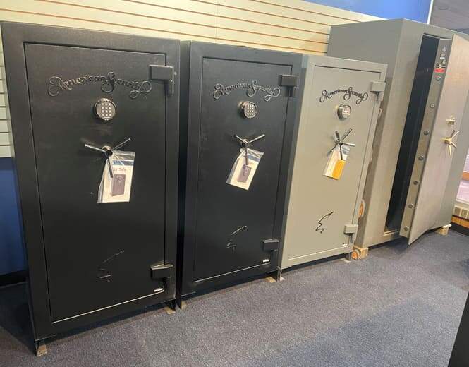 4 American Security Safes in black and Beige